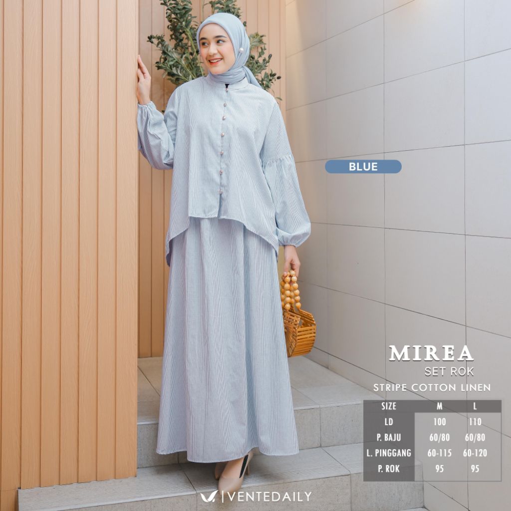 MIREA SET ROK ALENA LATISHA NAZIA MAXY BY VENTE DAILY SET ROK LINEN STRIPE PREMIUM ORI VENTE GAMIS P