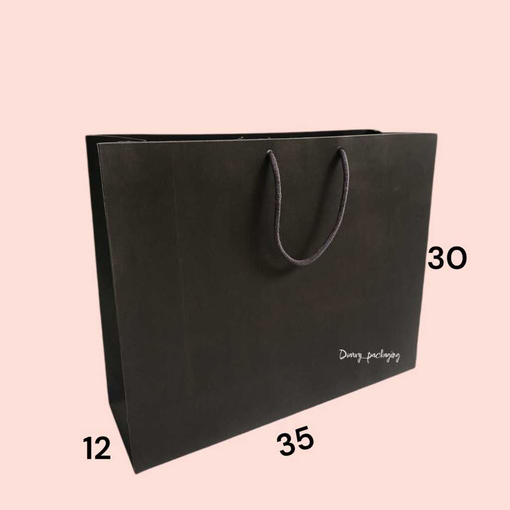 

Paper bag Besar HITAM 35 x 30 | Paperbag Polos Jumbo | Shopping bag XL | Tas kado