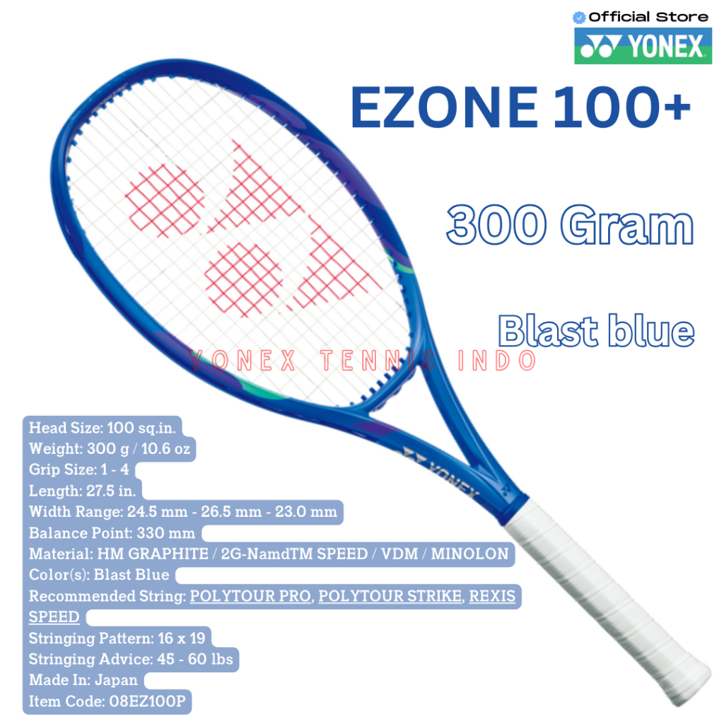 Yonex EZONE 100 PLUS 300g Blast blue - racket tennis