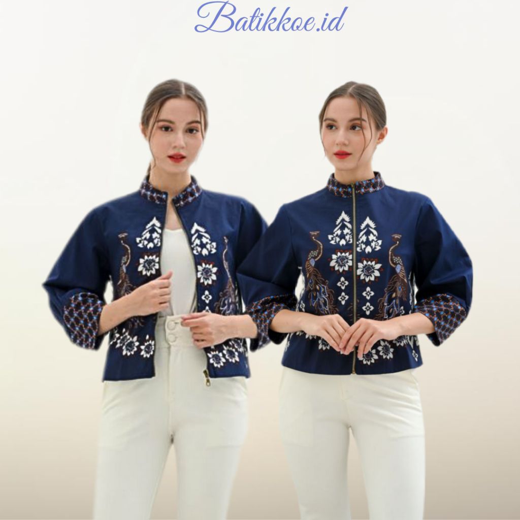 Outer 135 JM NEW- Outer Batik Wanita / Jaket Bomber Batik Modern