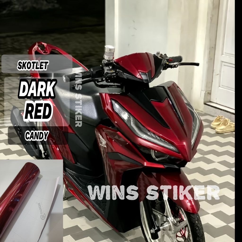 Skotlet Stiker Motor Merah Tua Candy Skotlet Merah Gelap Metalik Skotlet Merah Tua Metalik Candy SCO