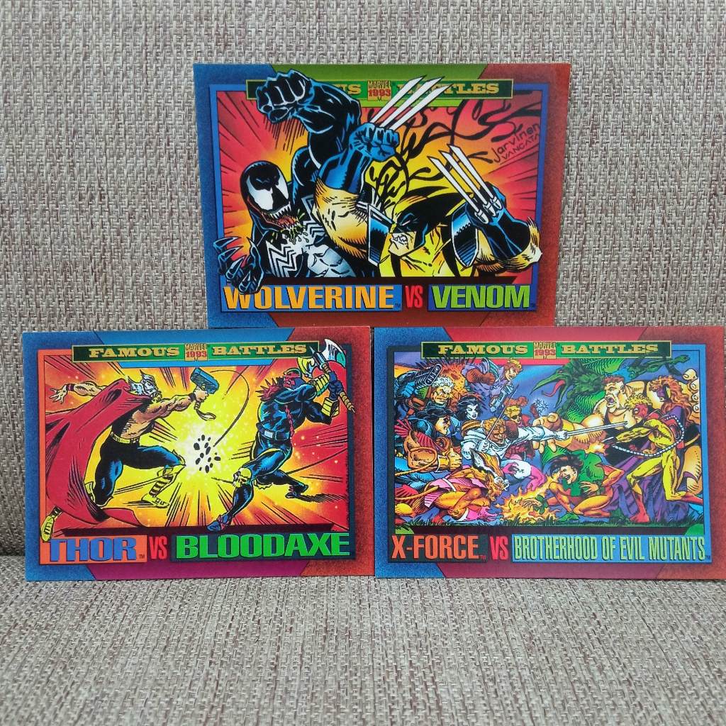 Kartu MARVEL 1993 FAMOUS BATTLES Series Trading MARVEL Card