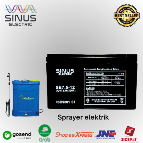 Aki sprayer listrik 12V 7.5AH Aki VRLA SINUS 7.5-12