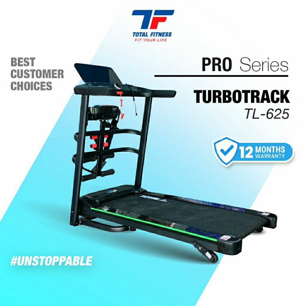 TOTAL FITNESS Treadmill Electric Elektrik Manual Multifungsi TL 625