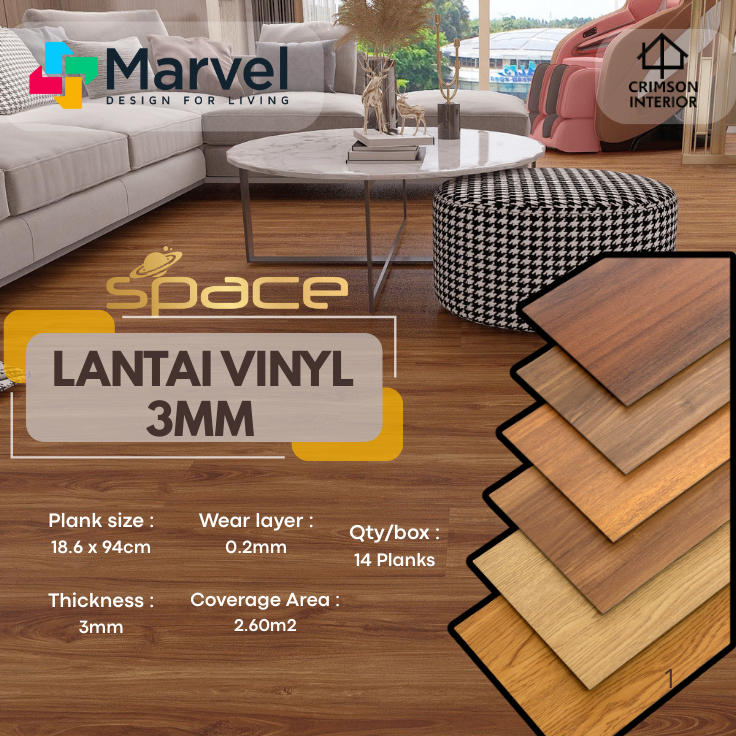 LANTAI VINYL MARVEL 3MM  | FLOORING VINYL SPACE MARVEL SPACE WOOD