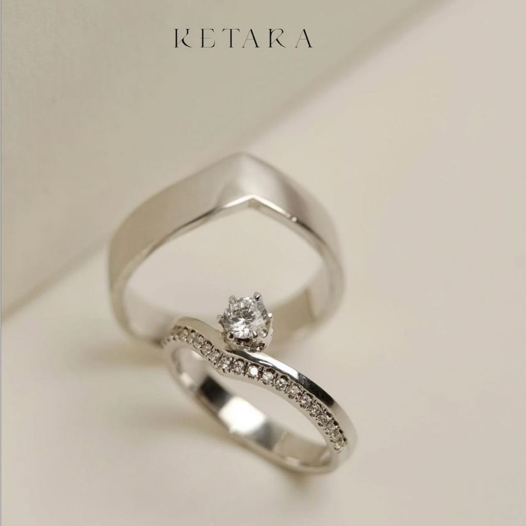 Cincin Kawin Tunangan Cincin Tunangan Cincin Couple Palladium dan Gold