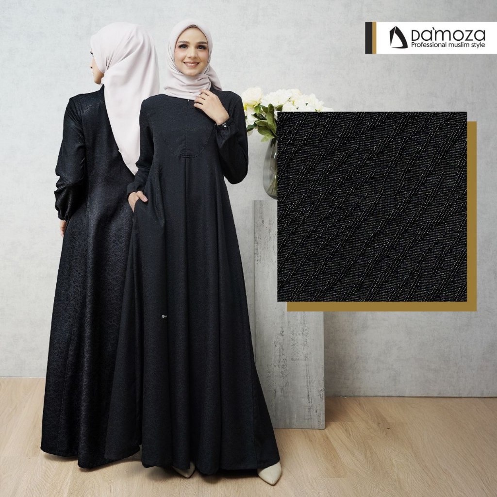DAMOZA FATIMA 1612 BLACK / GAMIS BRAND DAMOZA PROMO / FATIMA NEW SERIES / FATIMA / DAMOZA FATIMA / G