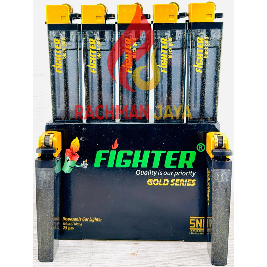 Korek roda fighter kotak black gold