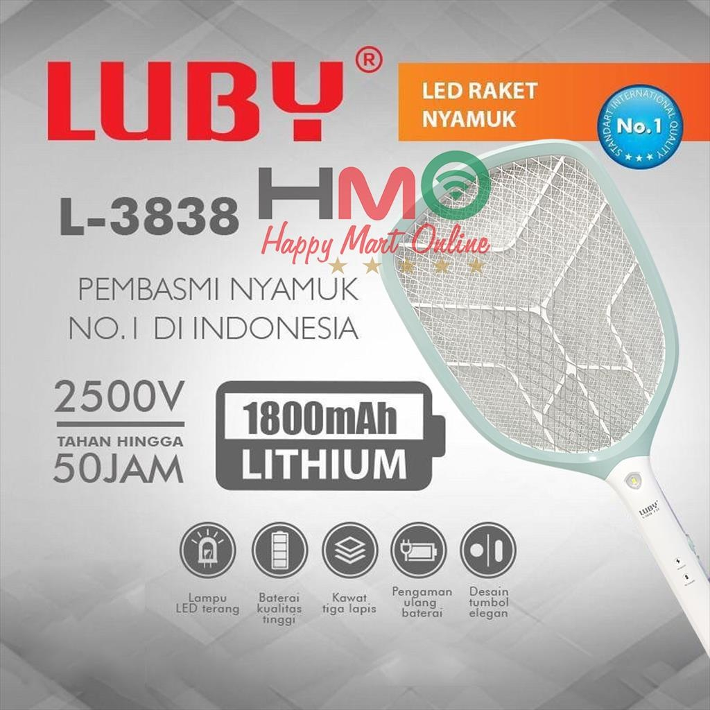 RAKET NYAMUK LUBY 3838 1800MAH
