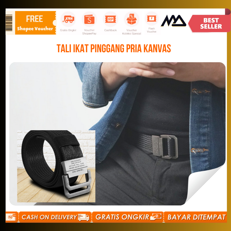 Ikat Pinggang Pria Kanvas / Insistence Gesper Tali Ikat Pinggang Pria Kanvas