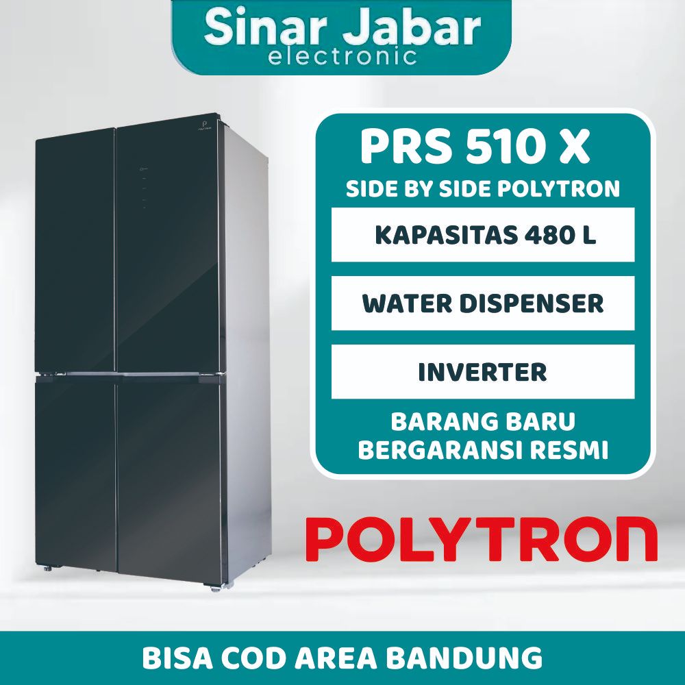 POLYTRON PRS 510X KULKAS 4 PINTU FRENCH DOOR MULTI DOOR GARANSI RESMI