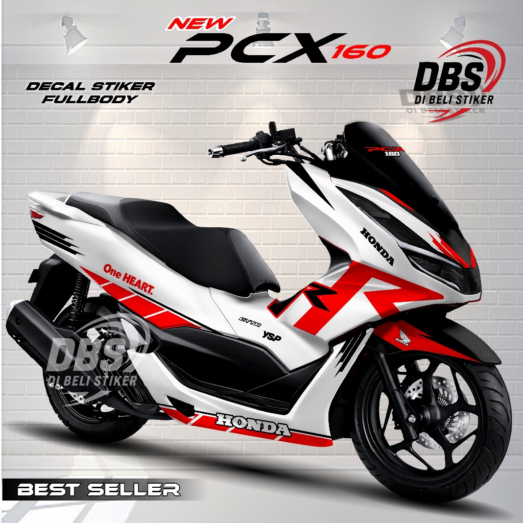 ⭐⭐⭐⭐⭐ TERBARU Decal Stiker New PCX 160 Fullbody / Stiker Variasi Honda pcx 2021-2024 Putih List R
