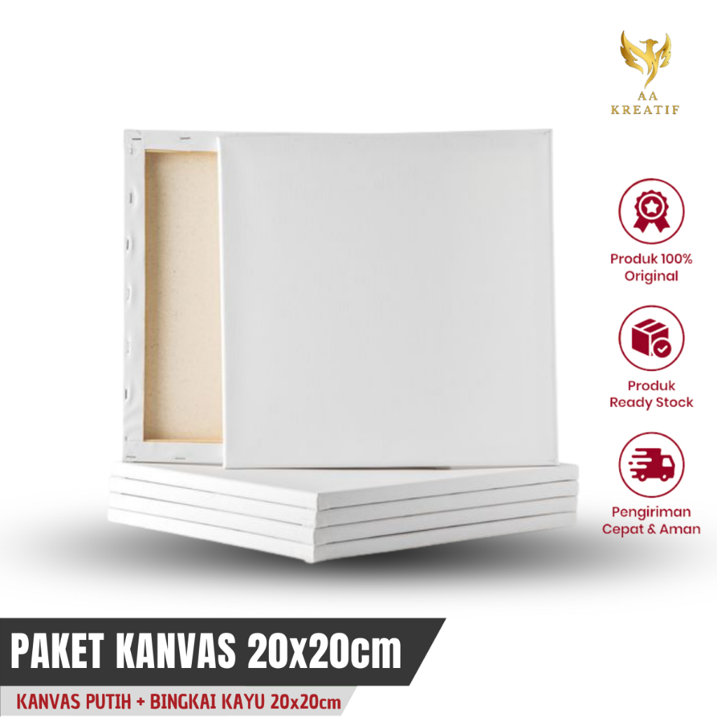 

Kanvas Lukis Ukuran 20x20 CM Bingkai Peralatan Alat Melukis Lengkap Anak Kuas Palet Canvas