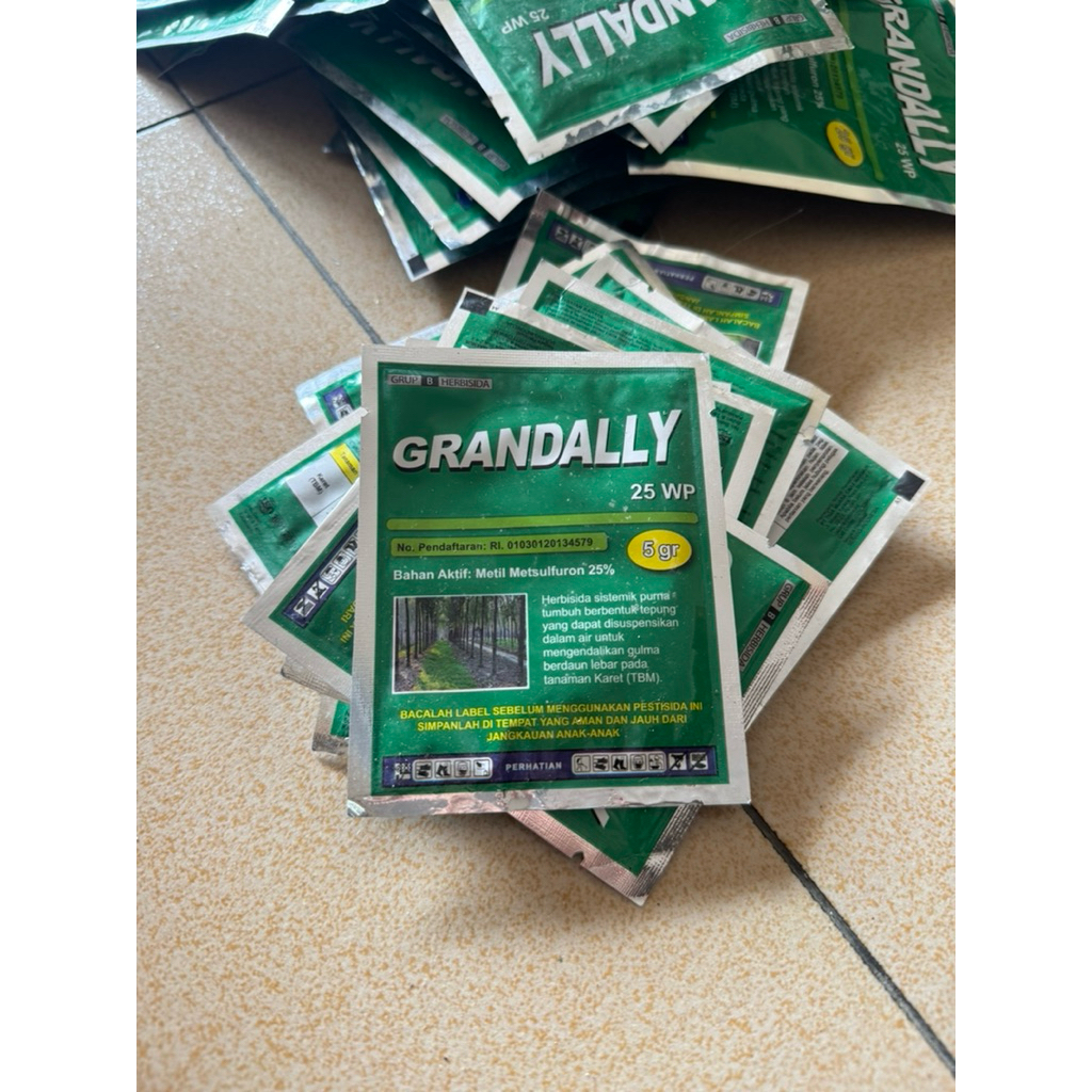 Herbisida GRANDALLY 25 WP 5 gram Metil Mersulfuron campuran racun rumput roundup gramoxone