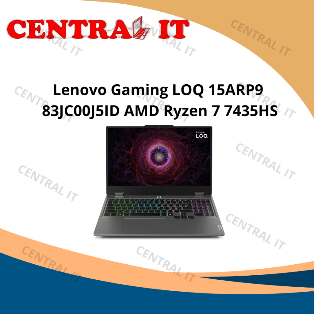Lenovo Gaming LOQ 15ARP9 83JC00J5ID AMD Ryzen 7 7435HS 12GB DDR5 512GB SSD NVIDIA RTX 4050 6GB Layar