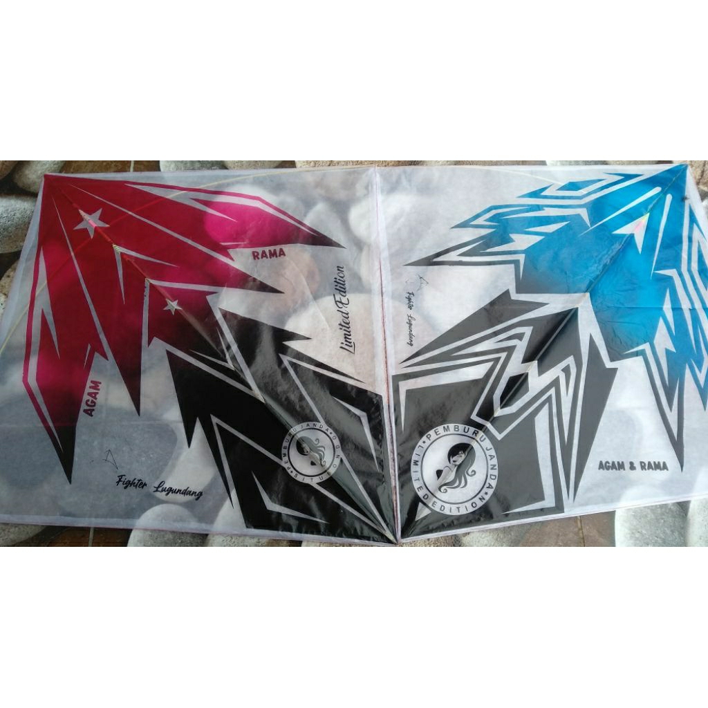 Layangan Sukhoi, Arku Super Lilitan Full Petung, Warna Sembur, 1 Pack isi 10 Pcs