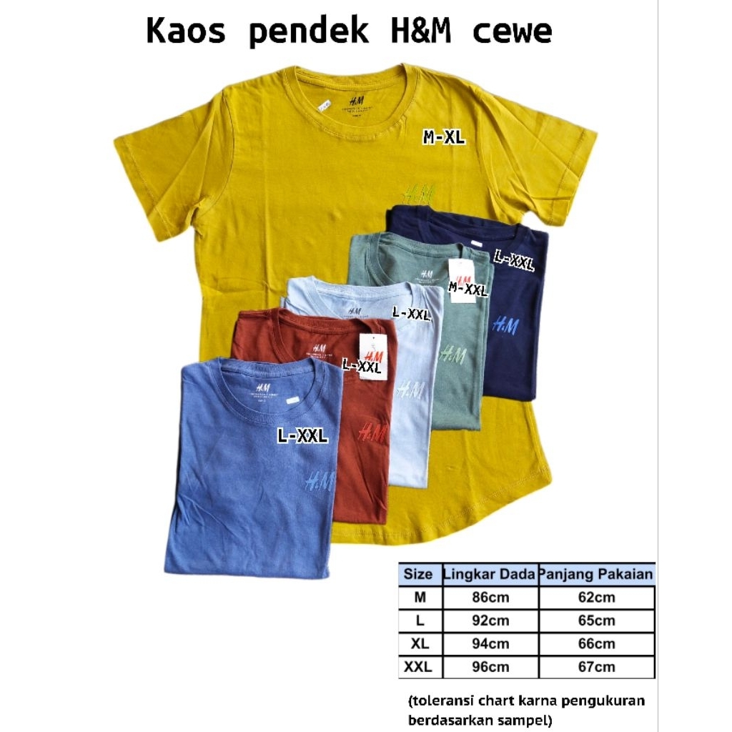kaos pendek H&M cewe