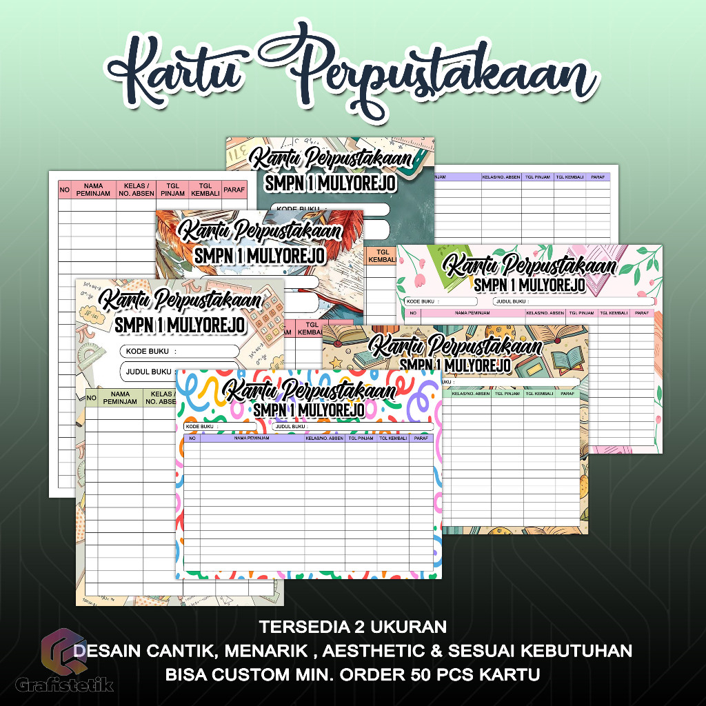 

KARTU PERPUSTAKAN CUSTOM BY GRAFISTETIK
