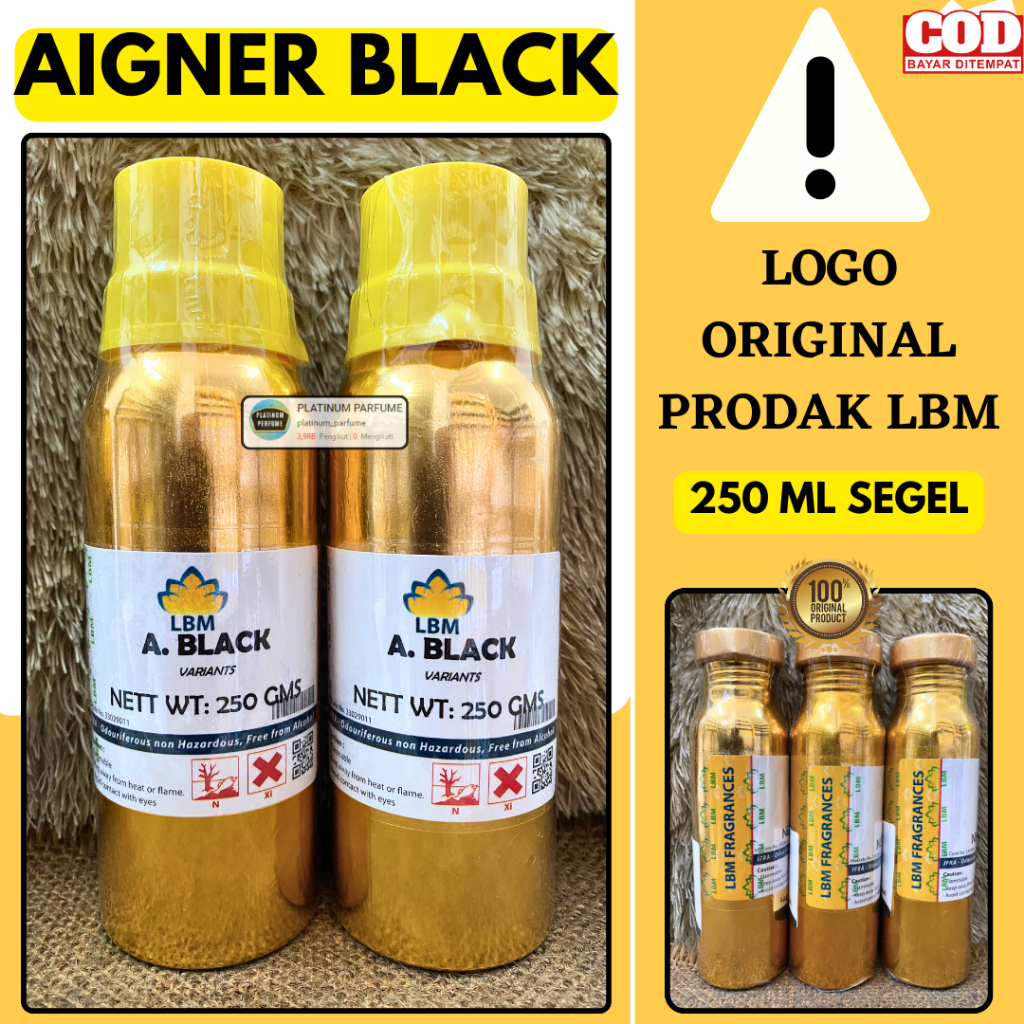 Bibit Parfum AIGNER BLACK 250 ML SEGEL ALUMUNIUM LBM Fragrance - Bibit Parfum Aigner Original - Perf