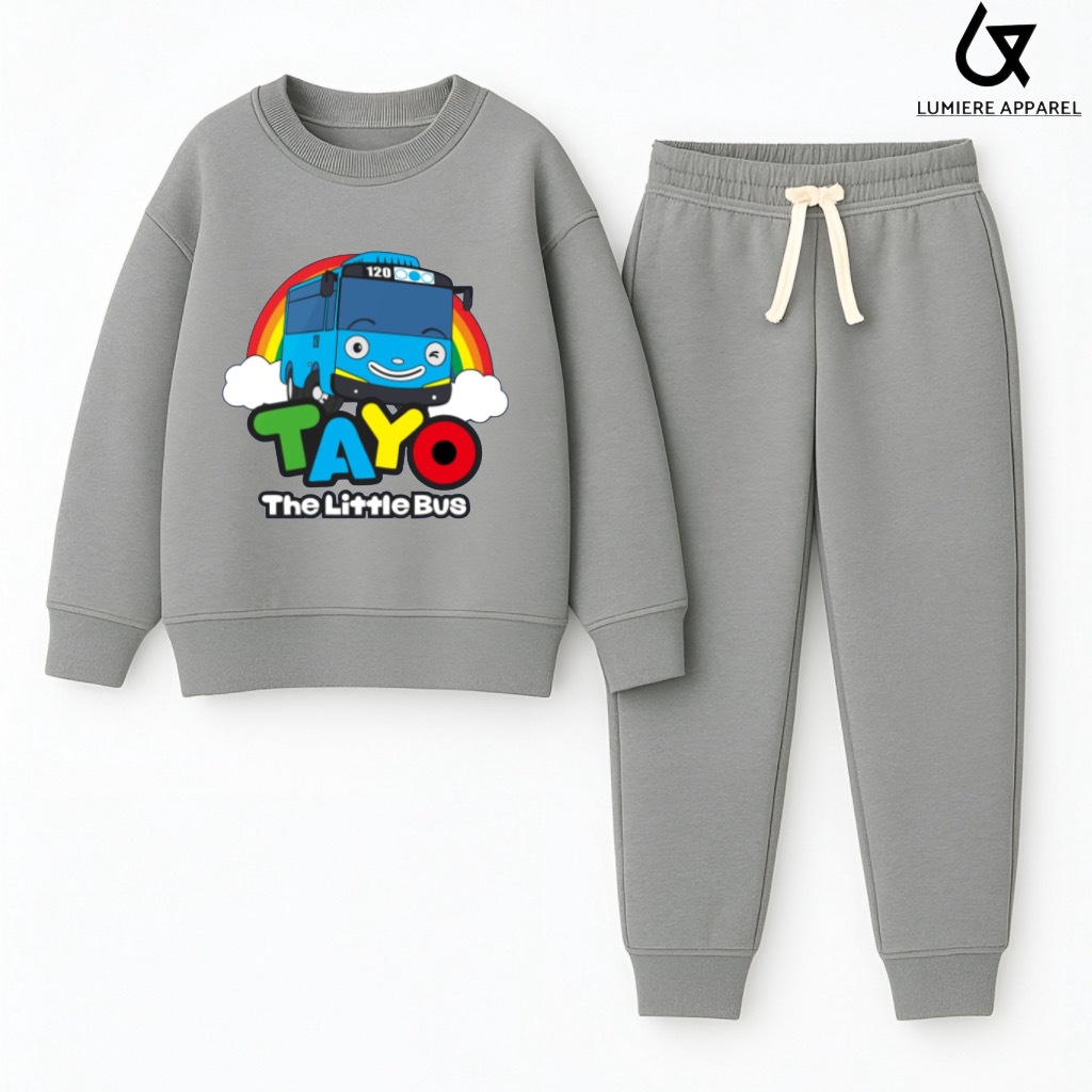 Lumiere Apparel - Setelan baju anak cowo cewek satu set motif Tayo