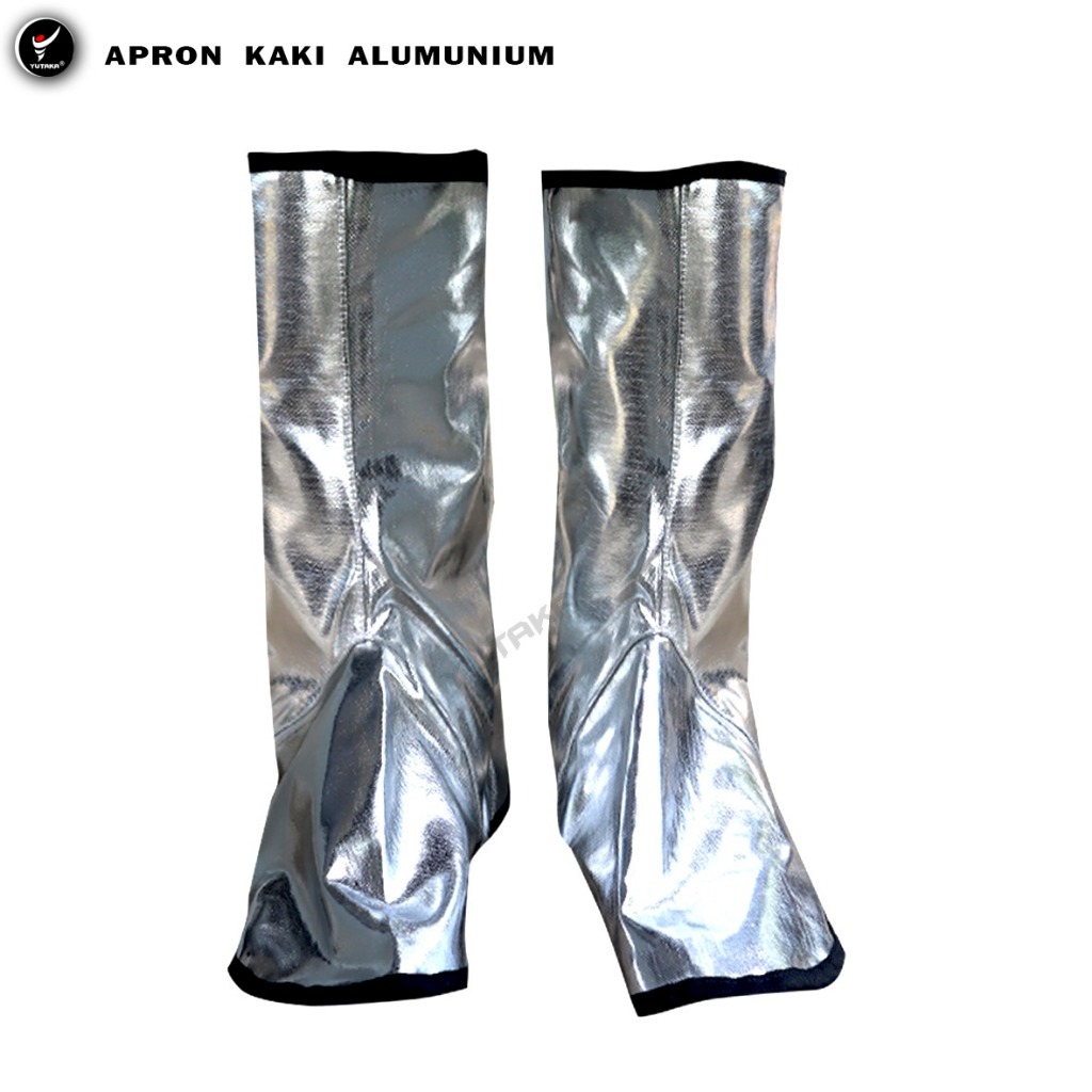 Apron Kaki Alumunium/Apron Las Kaki/Pelindung Kaki Aluminium Foil Heat Insulation