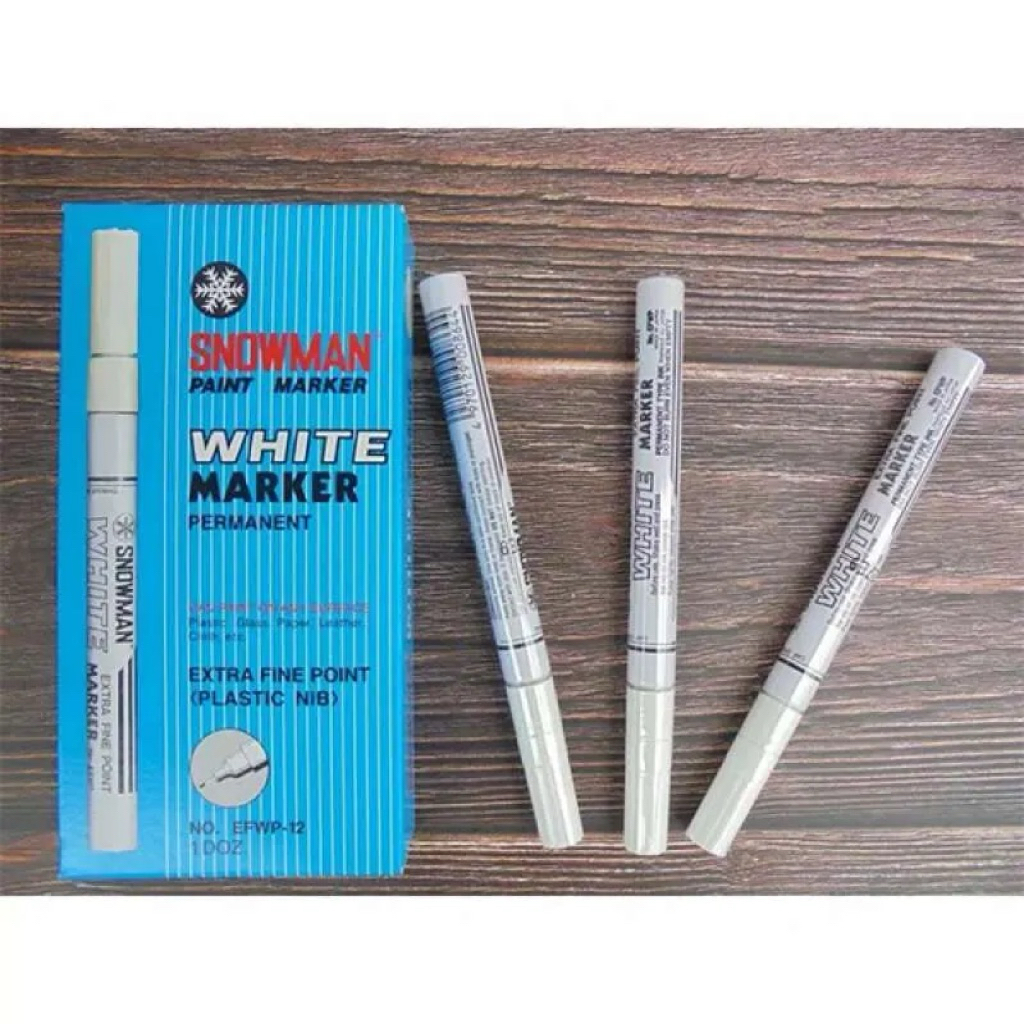 Spidol Snowman Paint Marker - White Marker Permanent