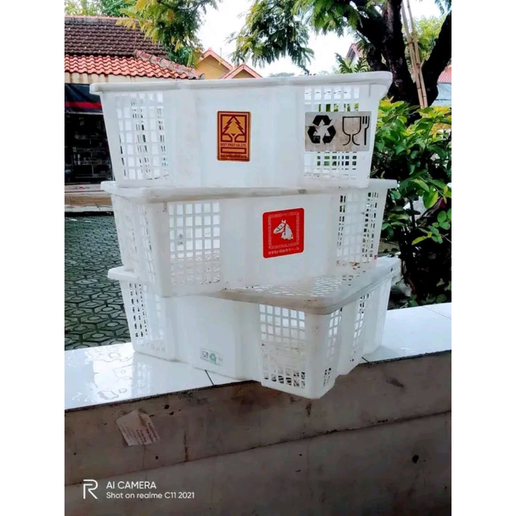 Keranjang buah bekas/keranjang + tutup buah bekas KELENGKENG/keranjang serbaguna/keranjang murah