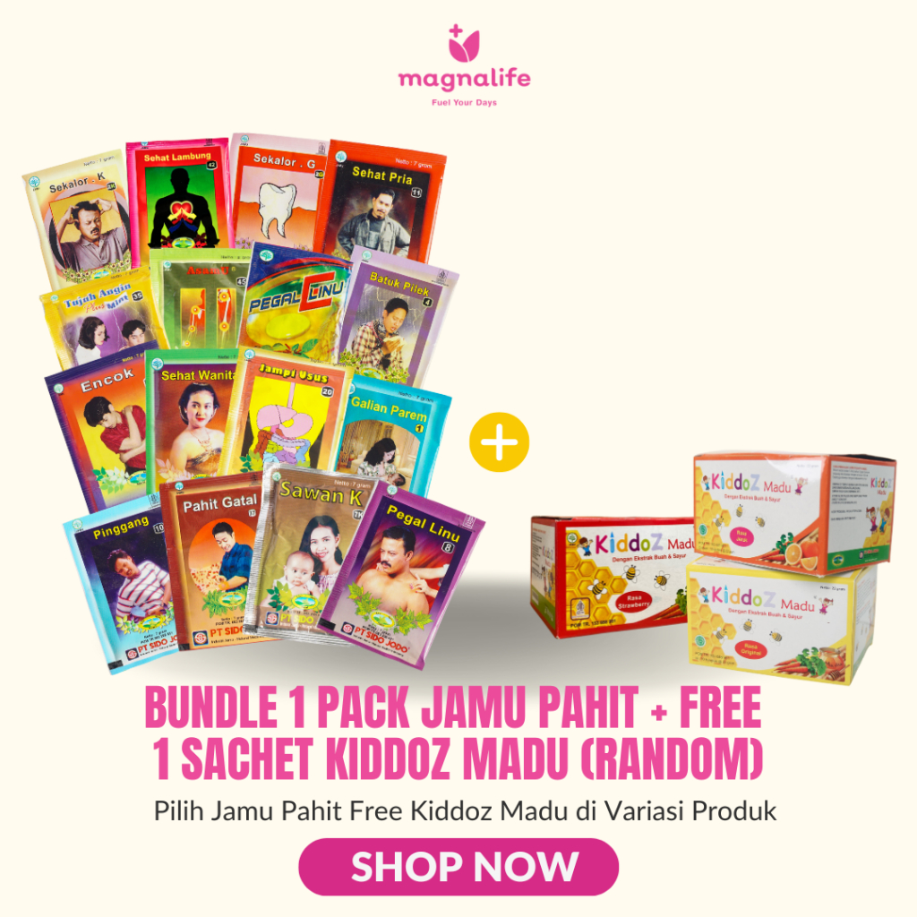 

Magnalife - Bundle 1 Pack Jamu Pahit + Free 1 Sachet Kiddoz Madu (Random)