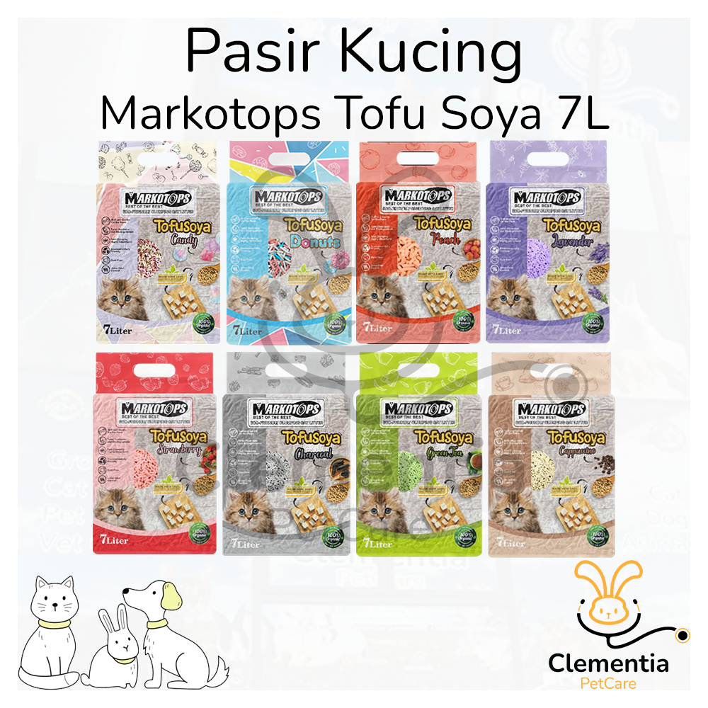 MARKOTOP Soya Tofu 7 Liter | Pasir kucing tofu soya Markotops 7 liter gumpal wangi | Pasir Soya 7 L