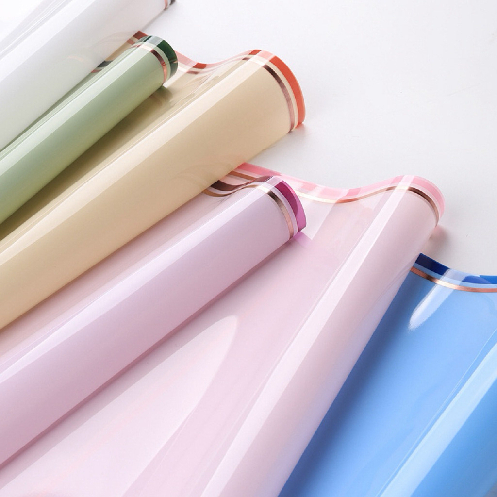 

[1 Pack] KERTAS FLOWER WRAPPING CELLOPHANE ECER KERTAS BUKET BUNGA HAND BOUQUET Frame Triple Colours Glossy