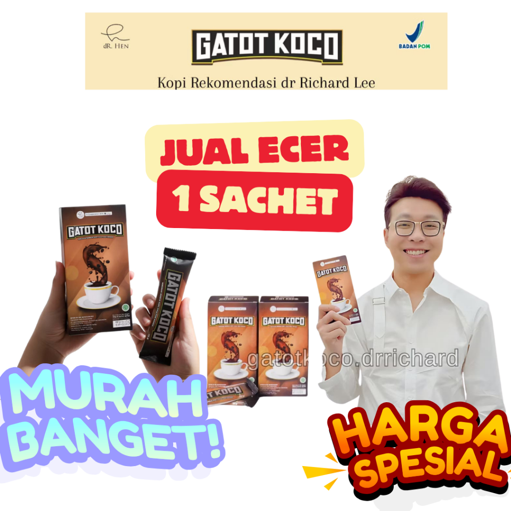 

Jual ecer 1 sachet- Gatot Koco - Kopi Gatot Koco Original 100% Asli I Gatot Koco dr Richard - Kopi Gatot Koco Original