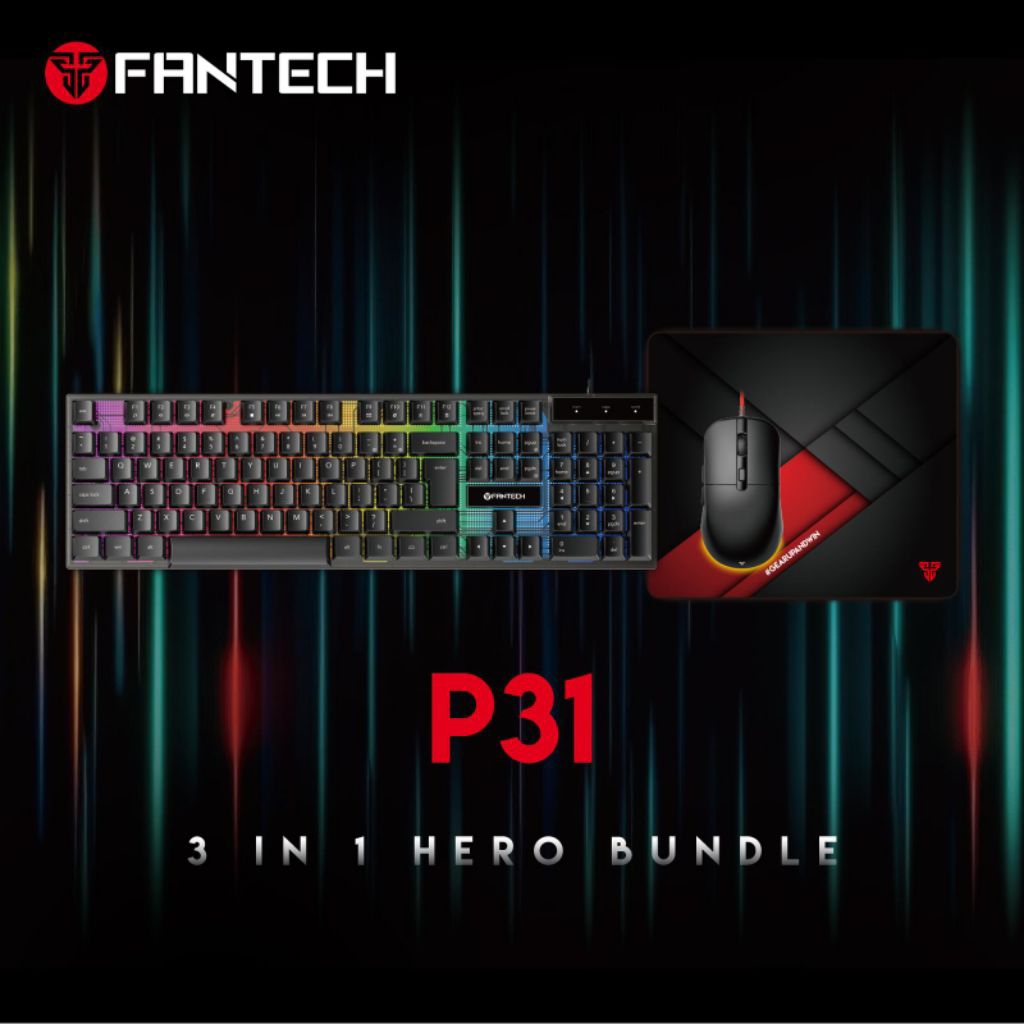 Fantech 3 in 1 Combo P31 Gaming Keyboard Mouse Mousepad