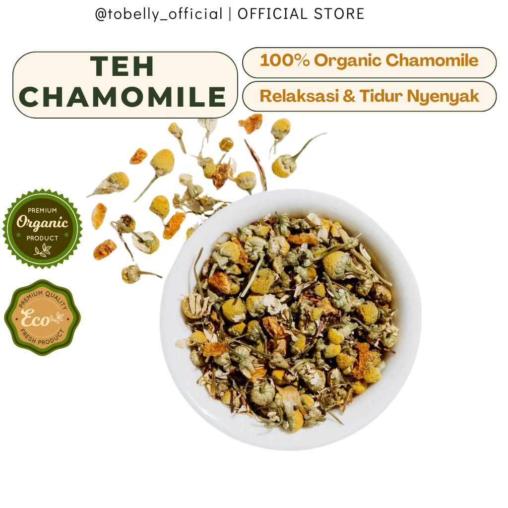 

Tobelly Teh Chamomile Organik 40g – Teh Herbal Bunga Chamomile Premium Relax & Calm