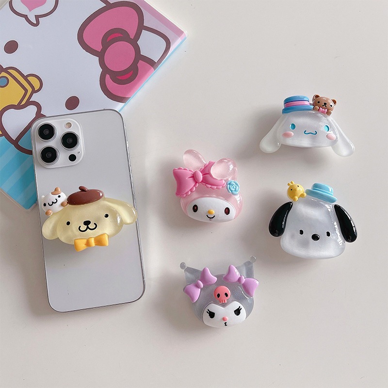 【MAPLESOL】SANRIO STAND HOLDER PHONE AIRBAG GRIPTOK 3D PREMIUM lazy ring / LOVE HATI RING HOLDER / PO