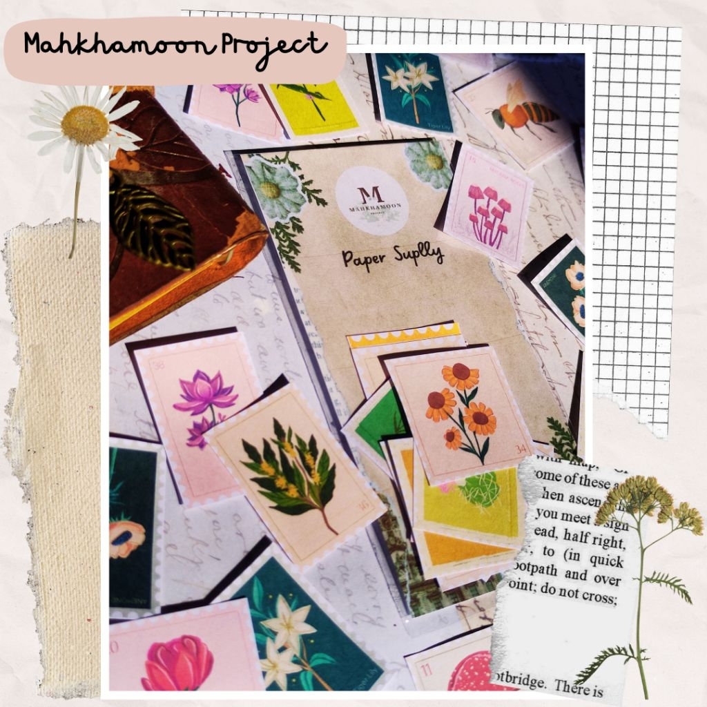 

Deco Paper Journaling Scrapbook Ticket vintage Prangko materi kertas dekorasi journaling