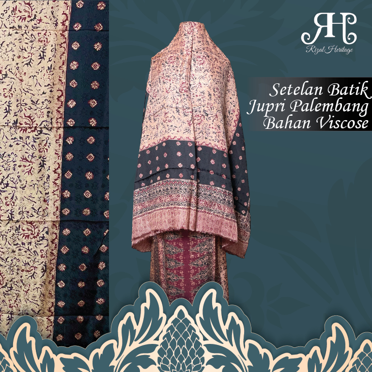 Batik Jupri Palembang Bahan Viscose Warna Klasik Sarung Selendang | Batik Jupri Cap Tulis | Batik Je