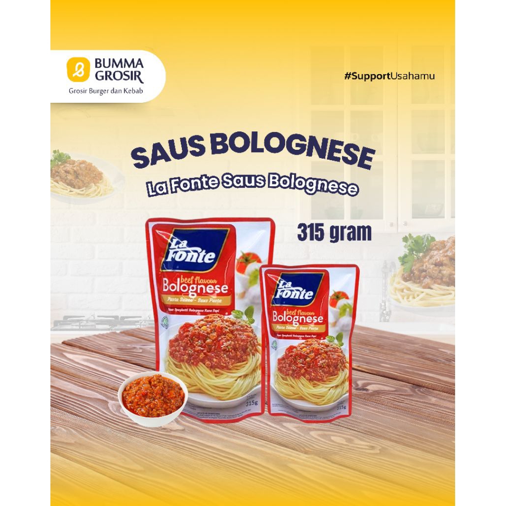 

La Fonte Bolognese - La Fonte Saus Pasta Bolognese - Saus Pasta Pizza - Saus Bolognese Sapi - Saos Pasta Chicken Bolognese - 315gr