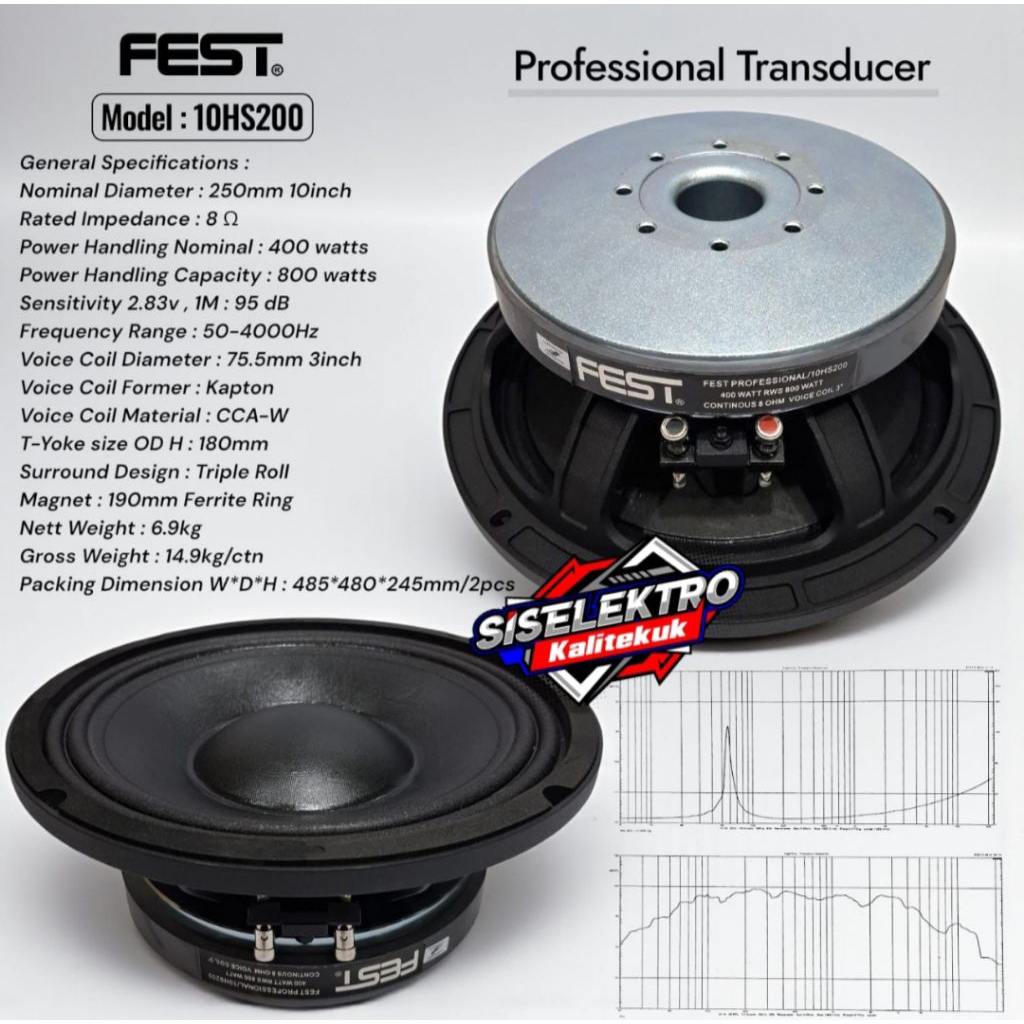 Speaker 10 inch Fest 10hs200 Fest 10 hs200