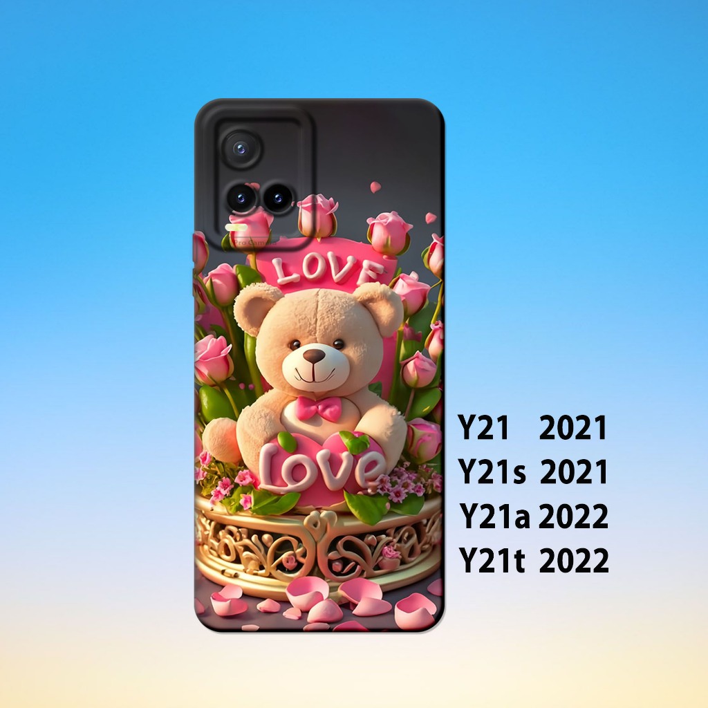 Silikon vivo Y21 ,vivo Y21S ,vivo Y21A ,vivo Y21T _Case Casing Hp Karet Hitam keren Lentur Tebal