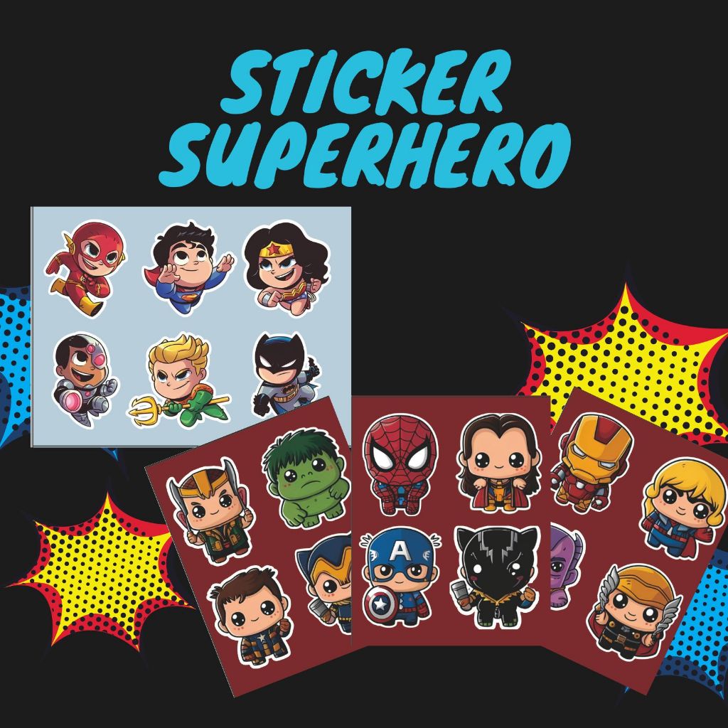 

Sticker Superhero Avanger Vynl Waterproof Batnab Wonderwomen