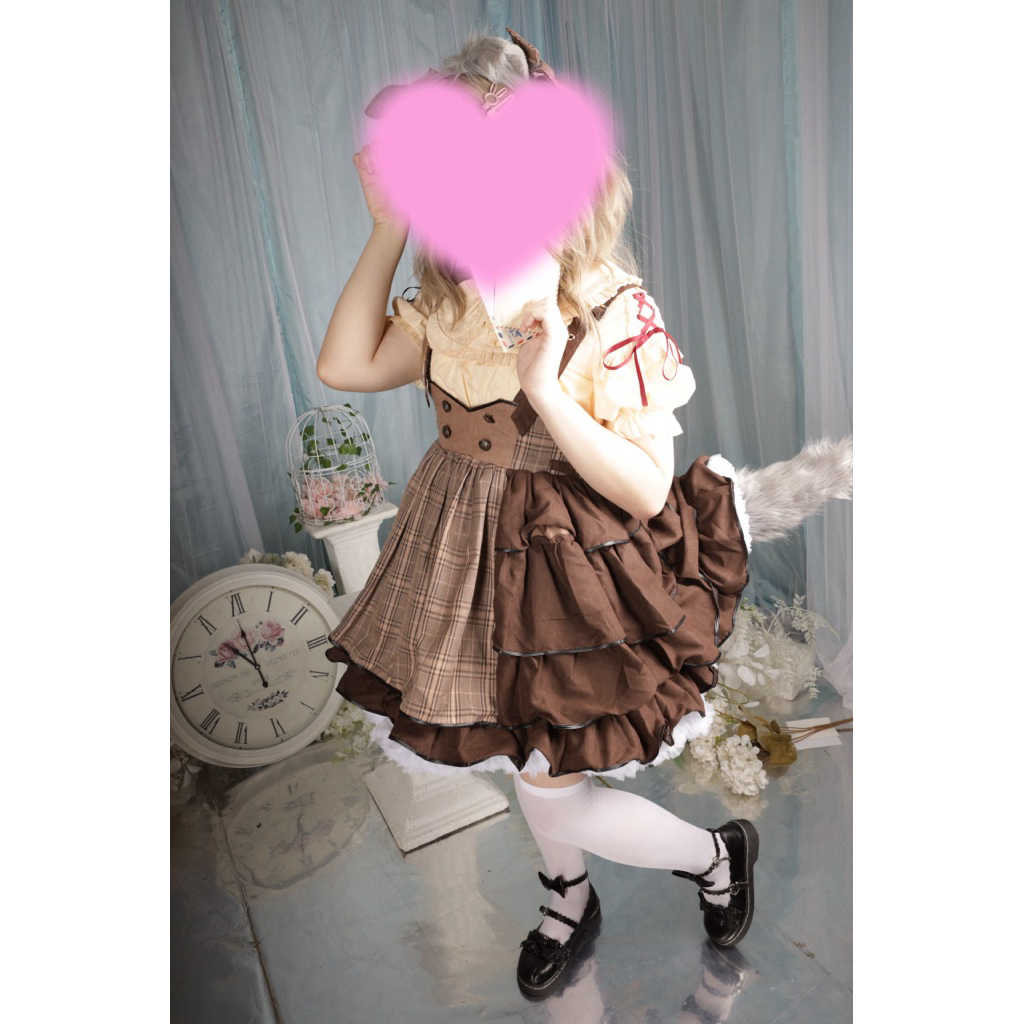 Brown Lolita JSK + Inner (Import Taobao)