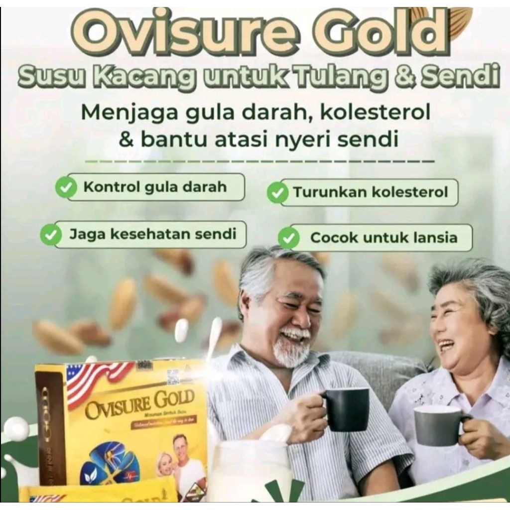 OVISURE GOLD SUSU HERBAL ORIGINAL VITAMIN TULANG KROPOS DAN NYERI SENDI OUTOPOROSIS TULANG