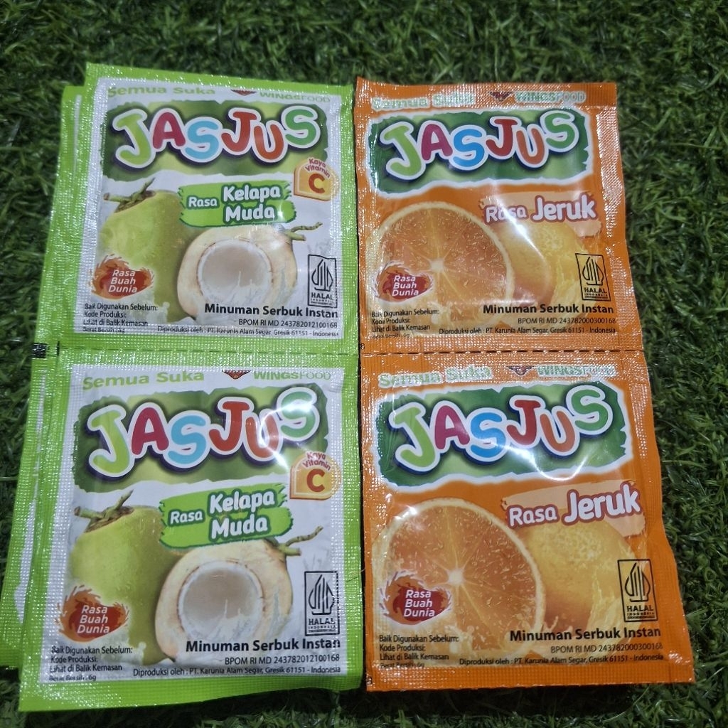 

Jasjus rasa JERUK dan Kelapa muda 1 renteng isi 10