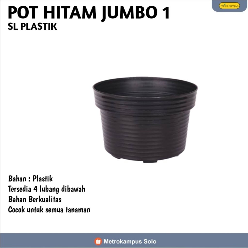 [SL PLASTIC] POT HITAM JUMBO 1/POT TANAMAN/POT PLASTIK HITAM JUMBO