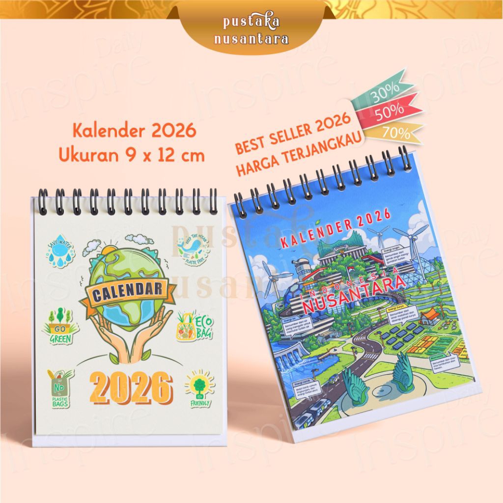 

TERBARU COD Kalender mini 2026 Kalender portable meja ring spiral motif lucu unik kalender aesthetic
