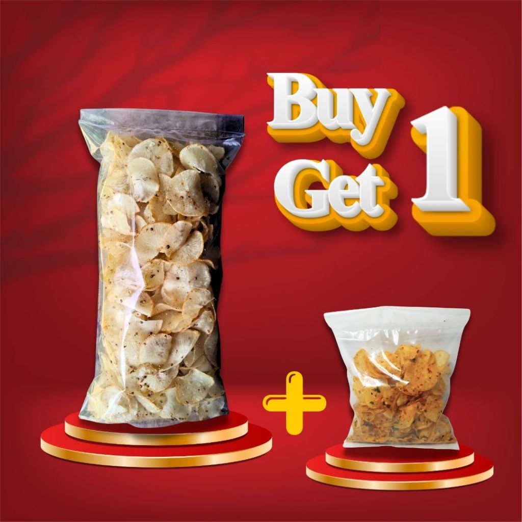 

Keripik Singkong Keju, Barbeque, Jagung bakar 250g + 100g | Camilan Keripik