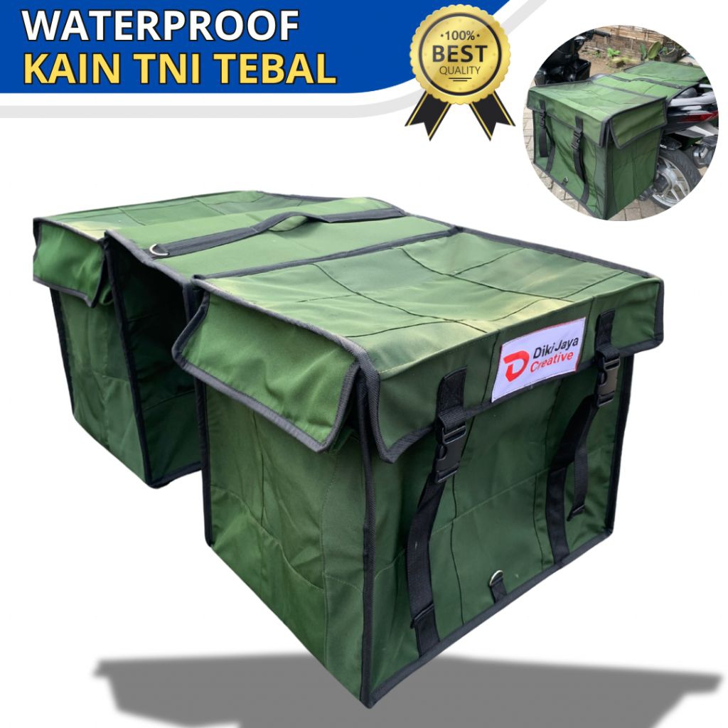 TAS KURIR OBROK MOTOR SRANDUL KAIN TNI SUPER KUAT TAS MOTOR TAS KURIR