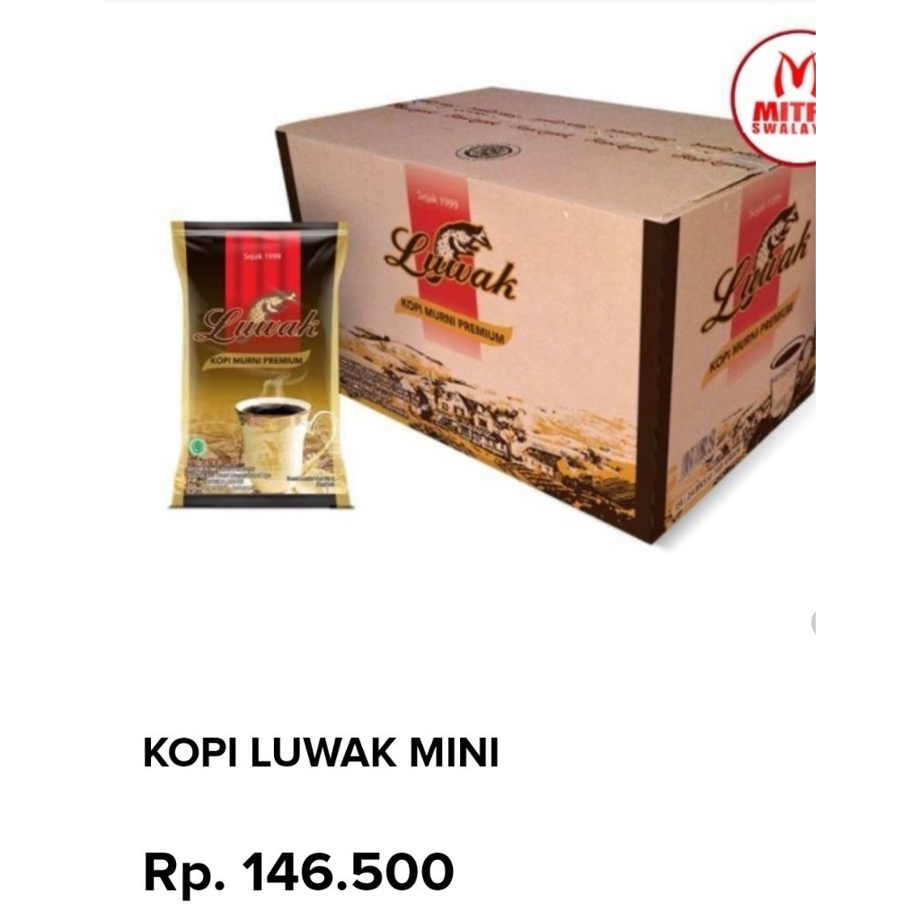 kopi hitam luwak mini 6 gram