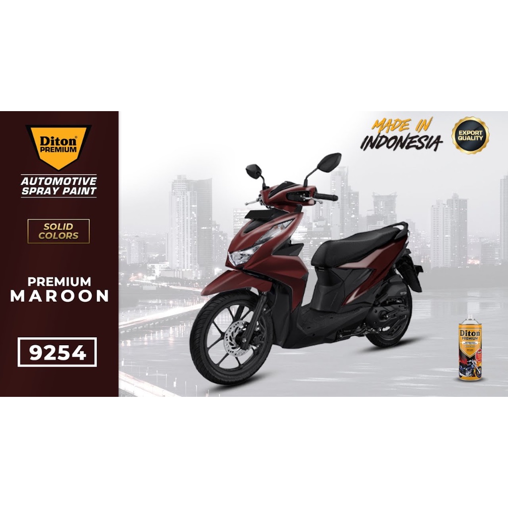 Pilox Diton Premium Merah Marun Diton Premium Maroon || Cat Semprot Body motor Velg Motor&Rangka Mot