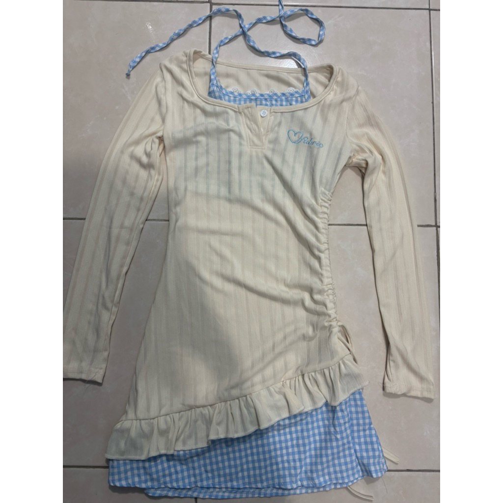 gaun wanita korea mini dres